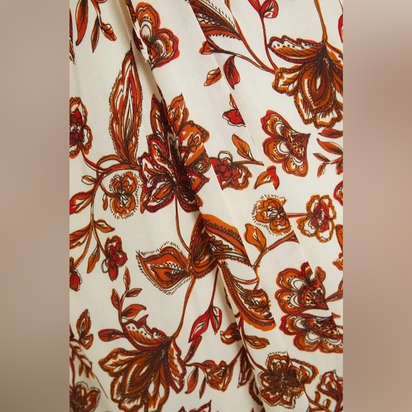 NICHOLAS Danielle Bow-Detailed Printed Crepe Maxi Dress Size 14 Ivory - Picture 4 of 11